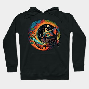 Retro 70s Style Cat Gifts Vintage Cat Hoodie